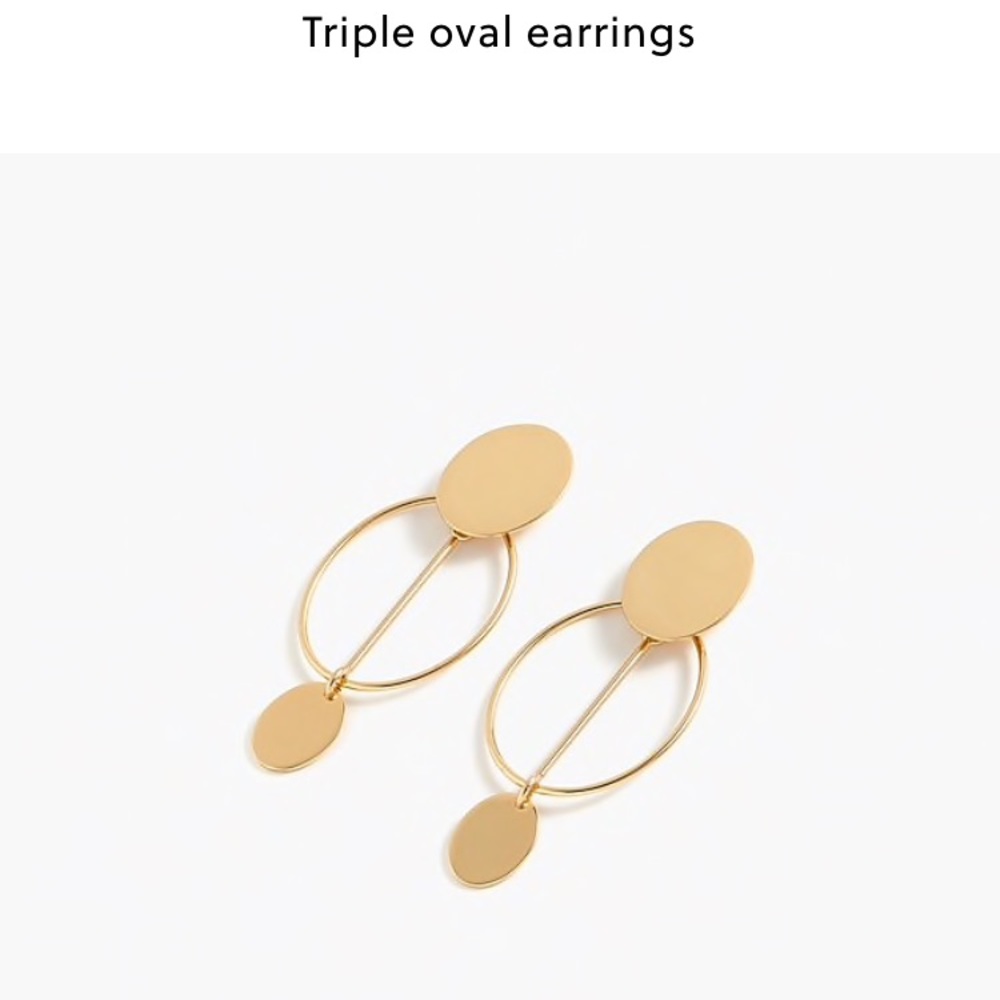 J. Crew Triple Oval Earrings Gold